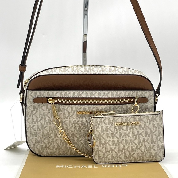 Michael Kors EW Zip Chain Xbody Bag & Small Top Zip Coinpouch w/ID - Picture 1 of 13